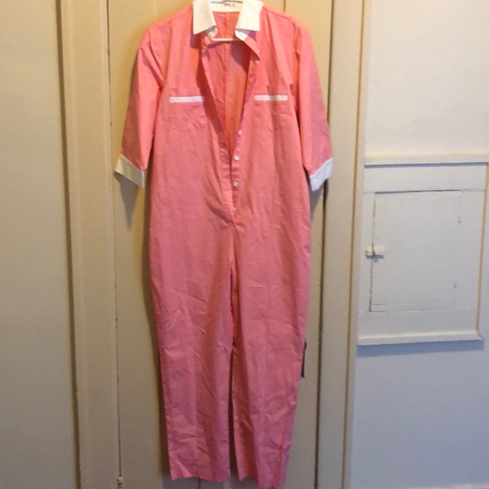 Pink and white jumpsuit